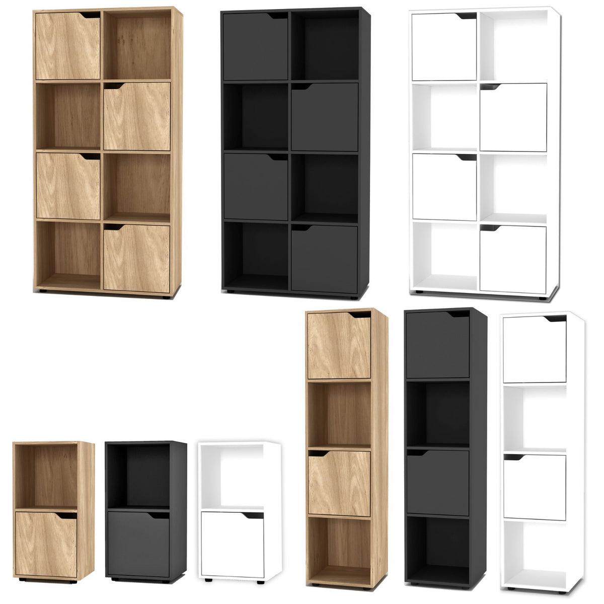 Cube Bookcase Shelving Display Shelf Storage Unit Wooden Door Organiser Cupboard