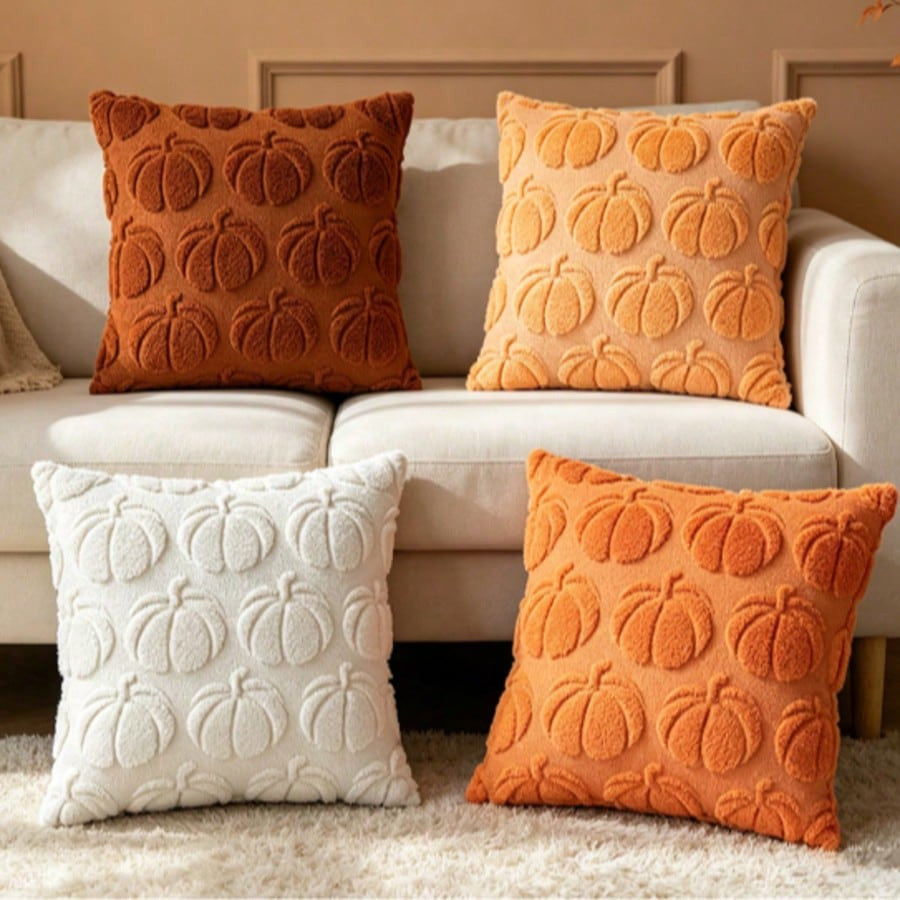 Halloween Pumpkin Cushion Cover  45x45cm Soft Embroidered Sofa Bed Pillow Case