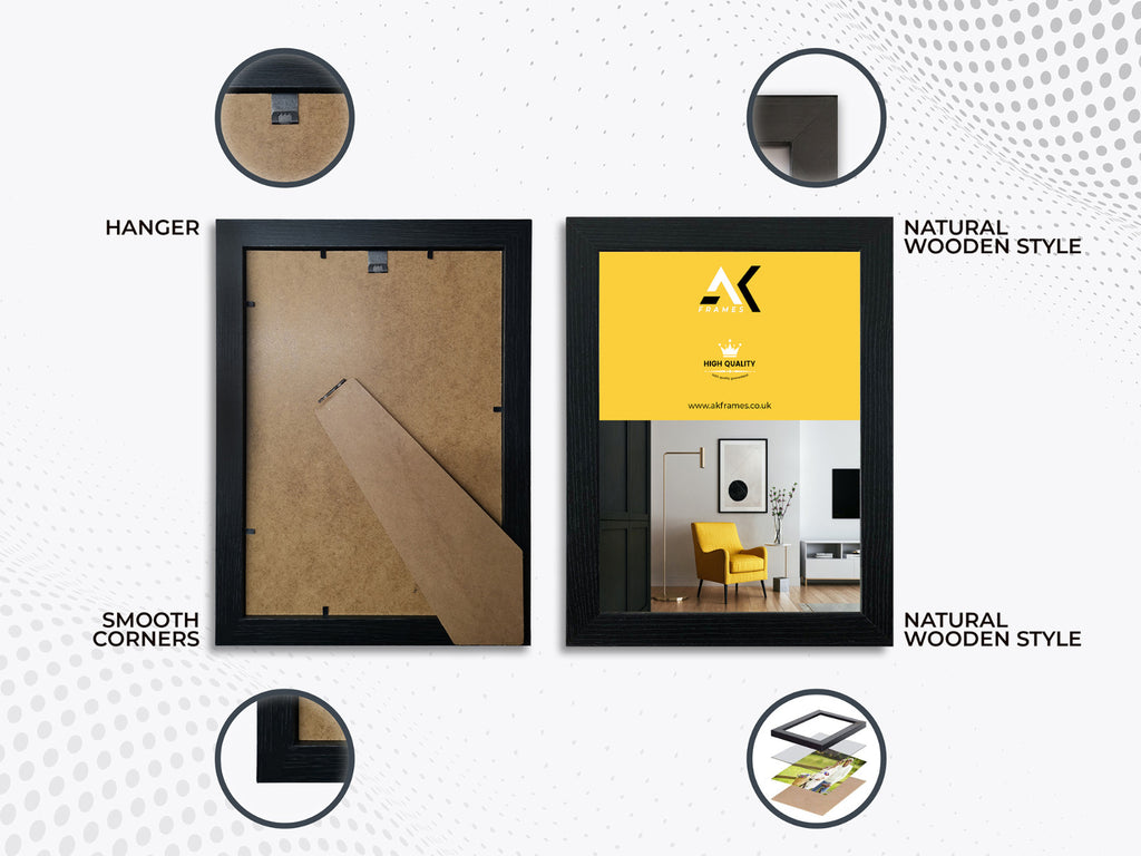 BLACK Picture Frame OAK WALNUT WHITE A1 A2 A3 A4 A5 Modern Poster Photo Frames