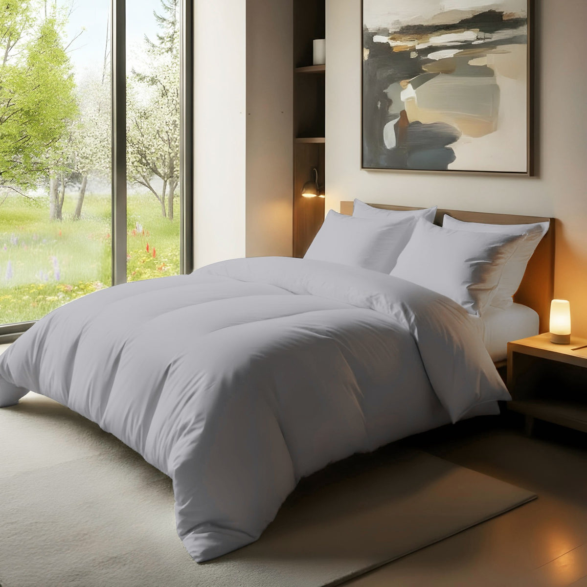 Duvet Quilt Cover 200TC Egyptian Cotton 3PC Bedding Set Single Double King Super