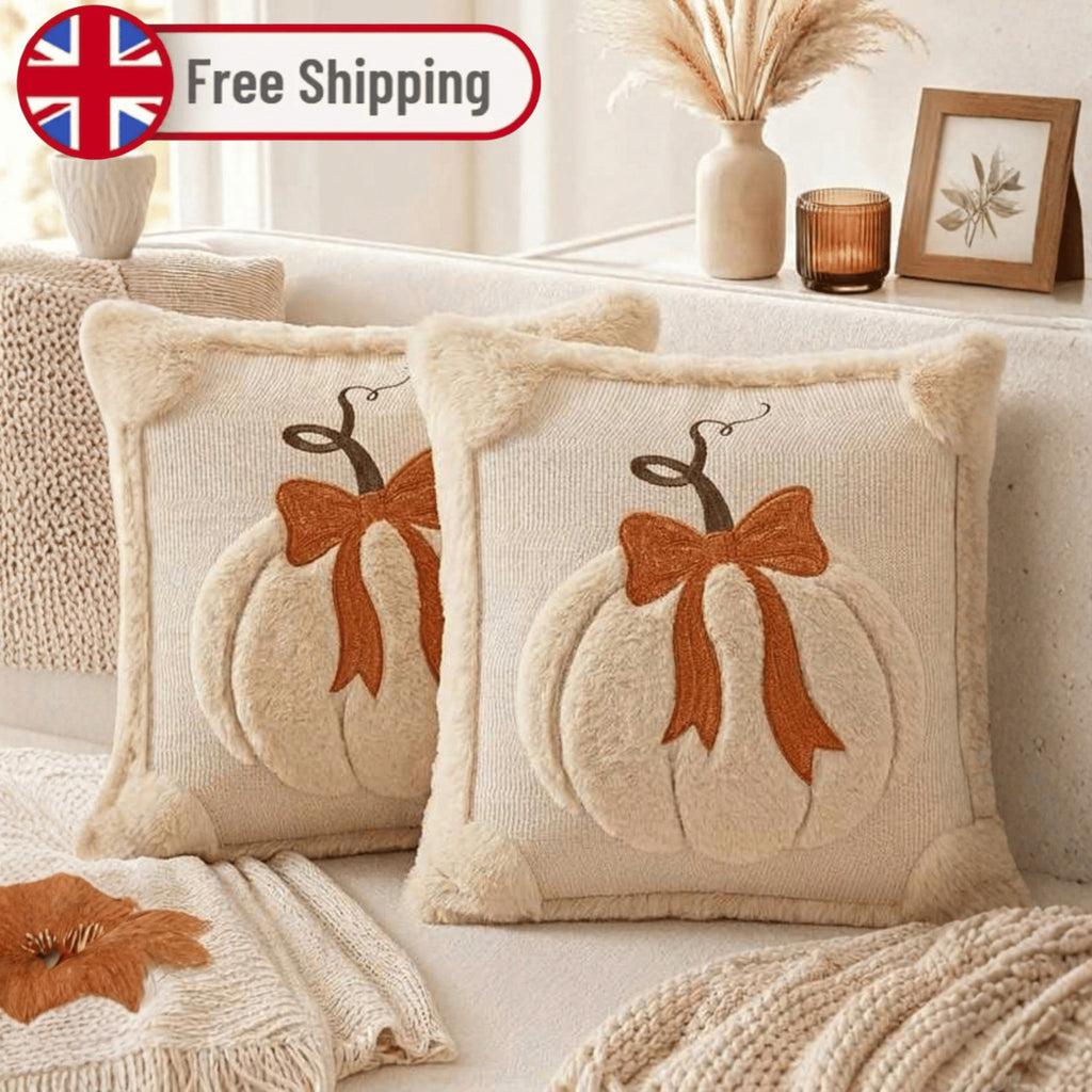 Halloween Pumpkin Embroidered Cushion Cover 45x45cm Sofa Pillowcase Autumn Decor