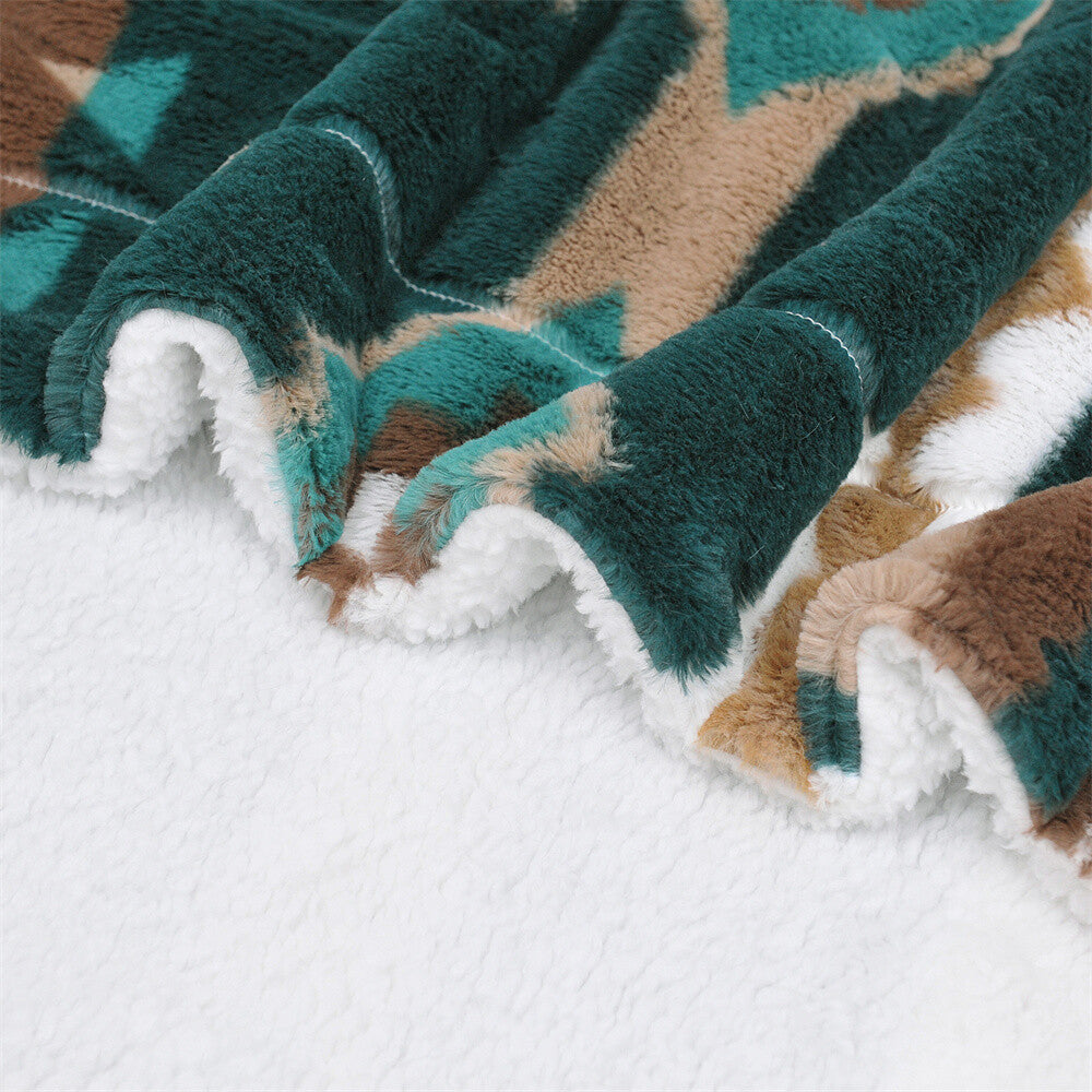 Southwest Sherpa Fleece Throw Blanket – Ultra Soft Reversible & Cozy Plush Gifts