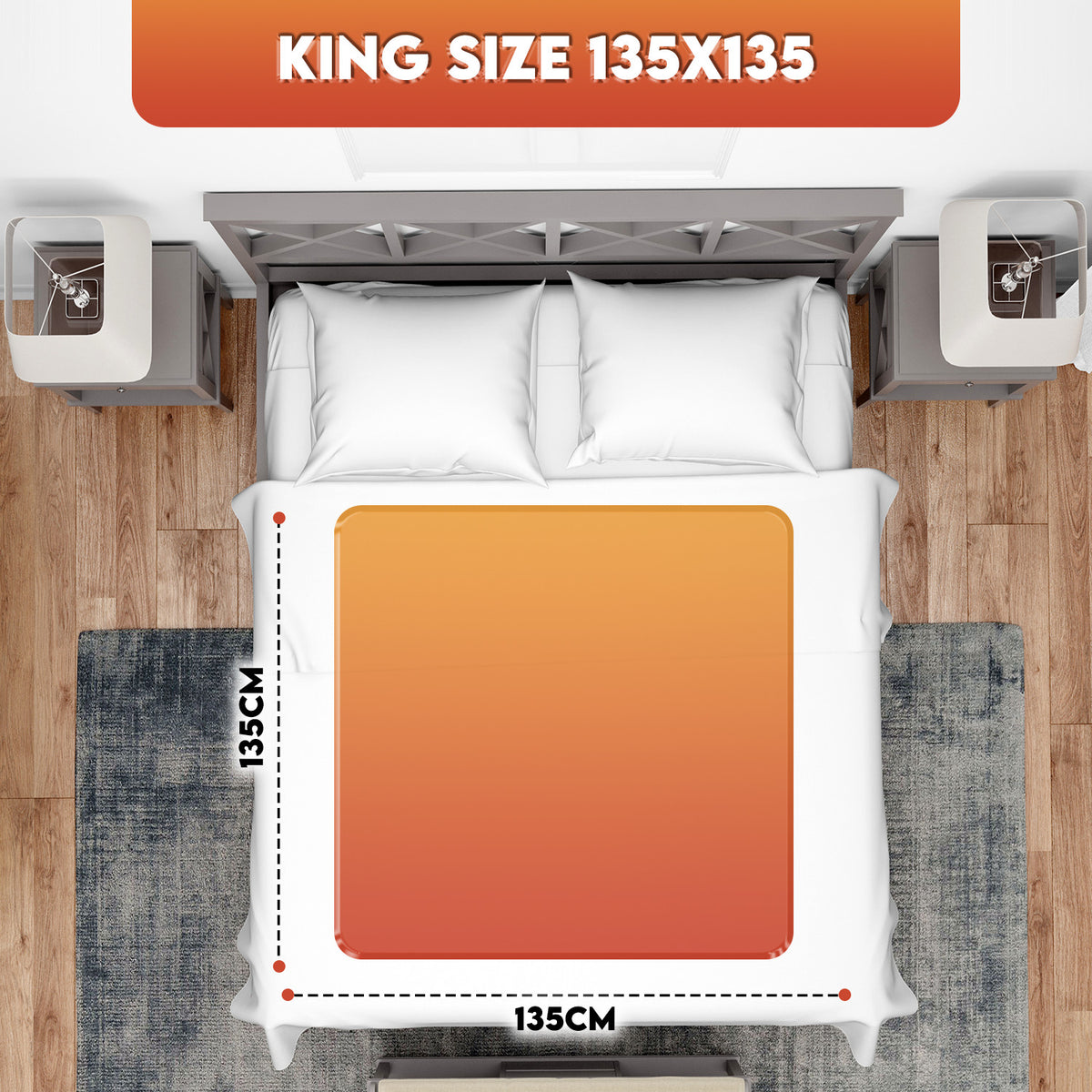 Electric Blanket Heated Under Blanket Underblanket Single Double King