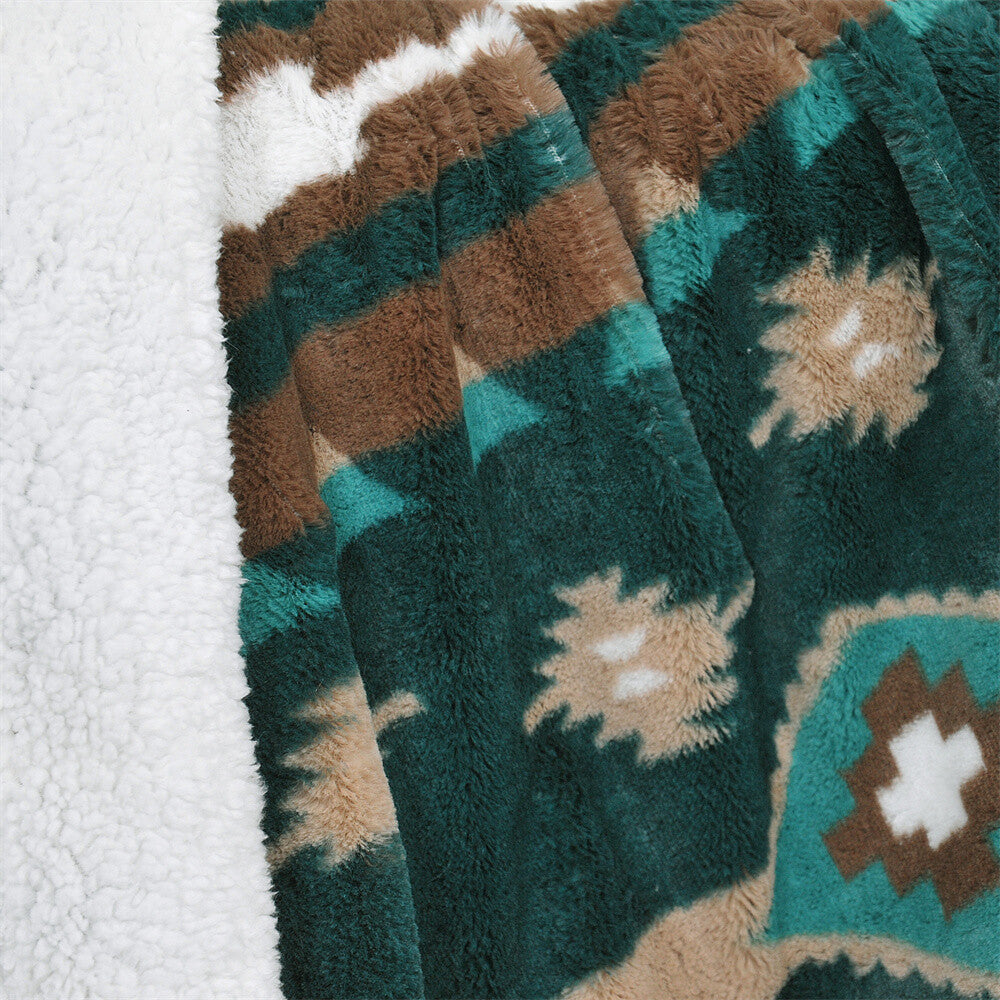 Southwest Sherpa Fleece Throw Blanket – Ultra Soft Reversible & Cozy Plush Gifts