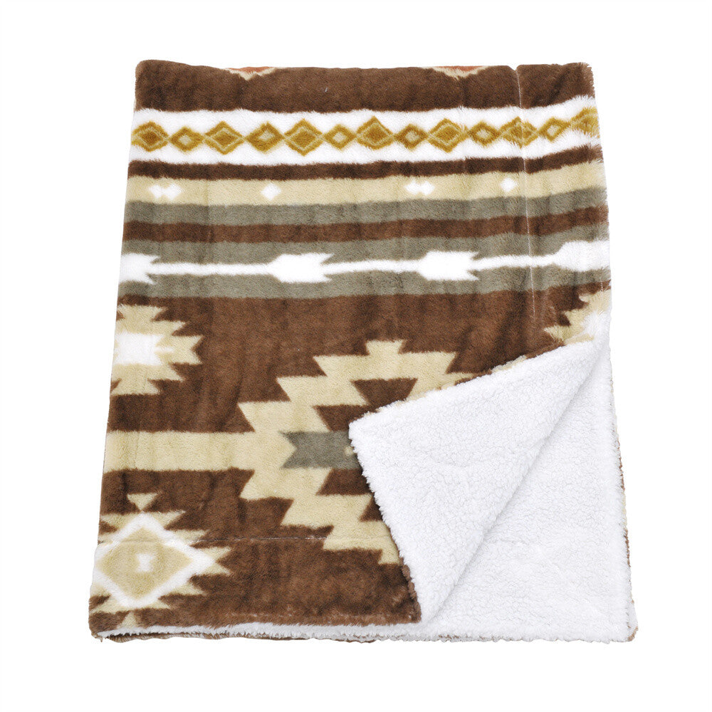 Southwest Sherpa Fleece Throw Blanket – Ultra Soft Reversible & Cozy Plush Gifts