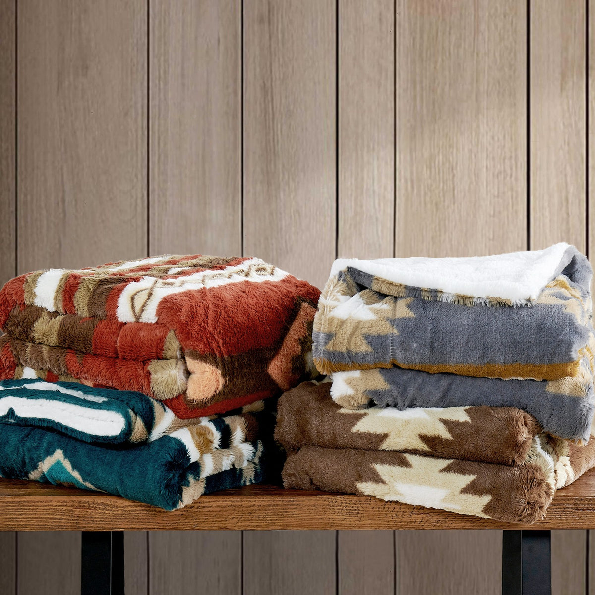 Southwest Sherpa Fleece Throw Blanket – Ultra Soft Reversible & Cozy Plush Gifts
