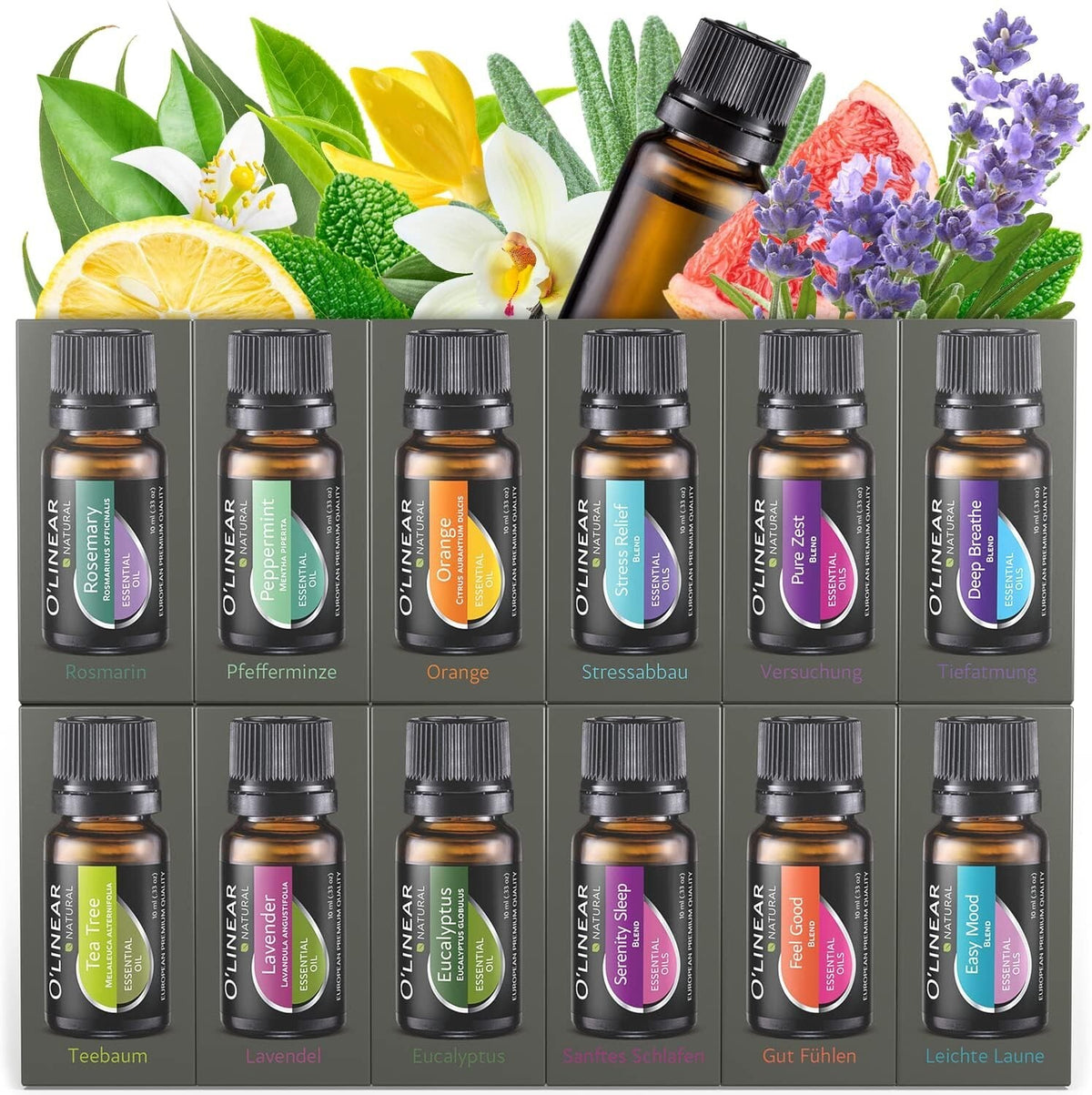 Top Essential Oils Set and Essential Oils Blends - Top 12/0.33oz (10ml)