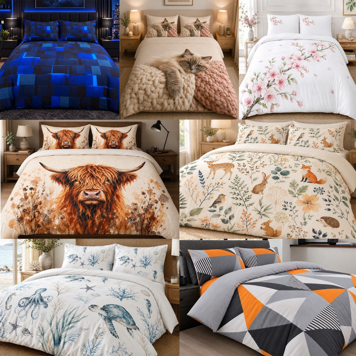 Digital Print Duvet Cover Set Bedding Quilt Cover Pillowcases Single Double King