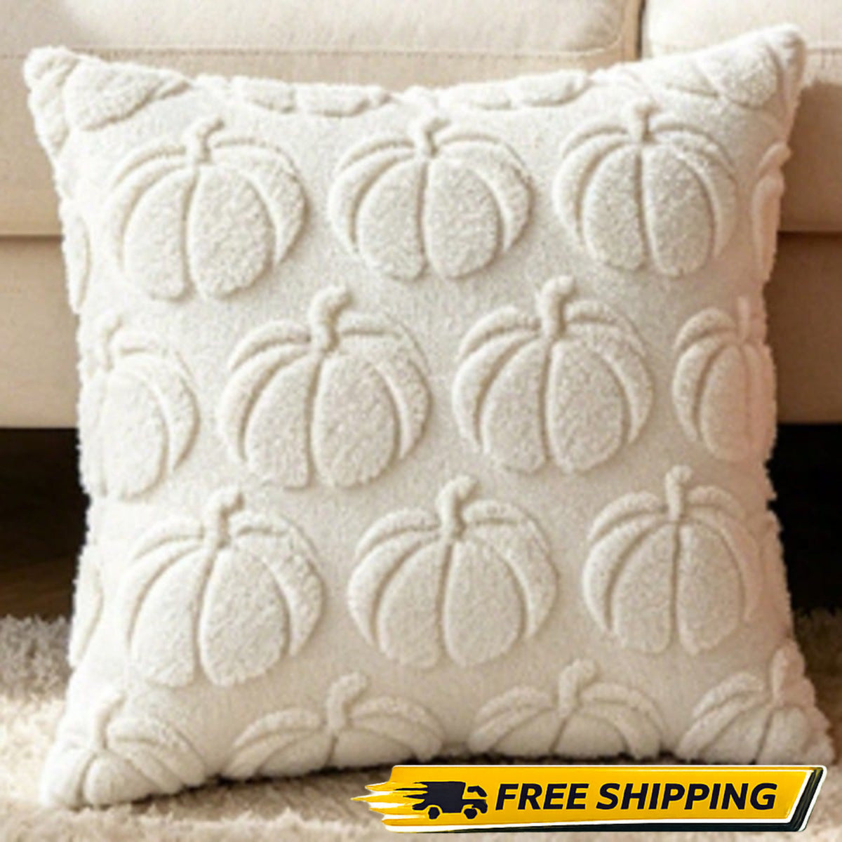 Halloween Pumpkin Cushion Cover  45x45cm Soft Embroidered Sofa Bed Pillow Case