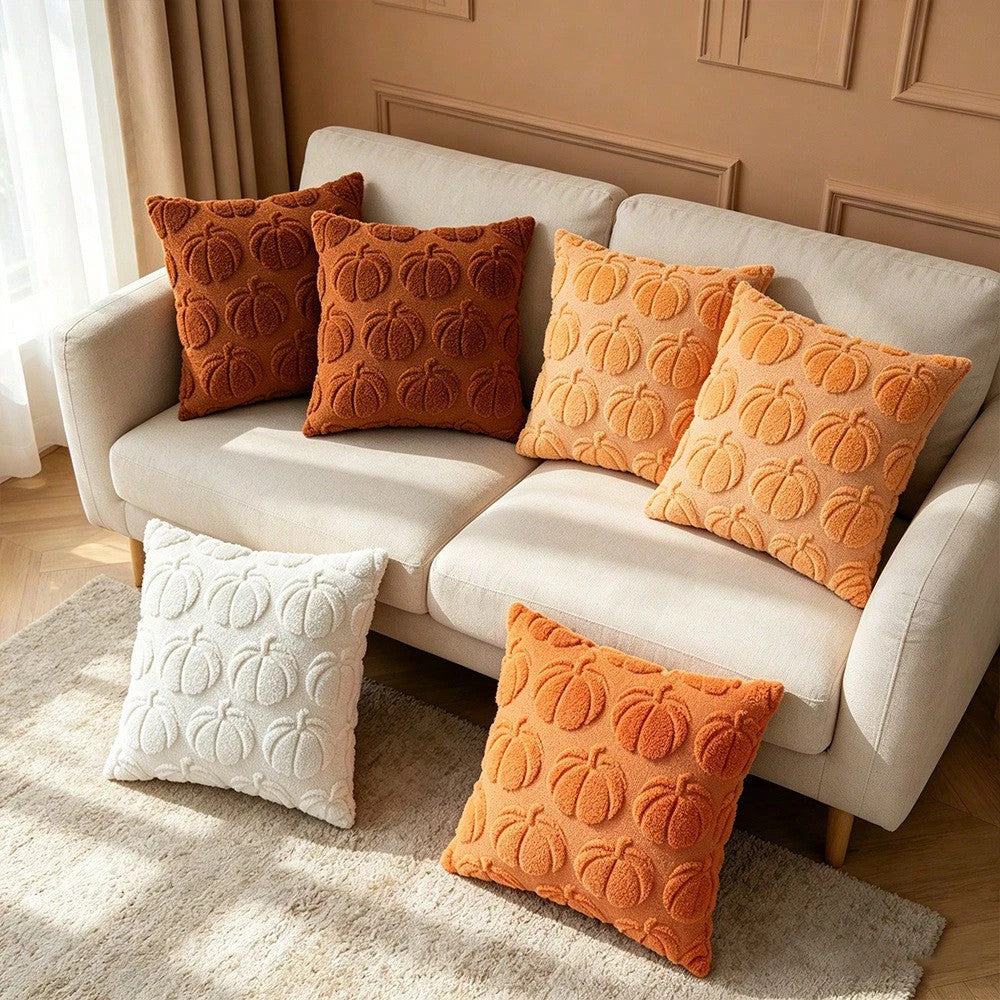 Halloween Pumpkin Cushion Cover  45x45cm Soft Embroidered Sofa Bed Pillow Case