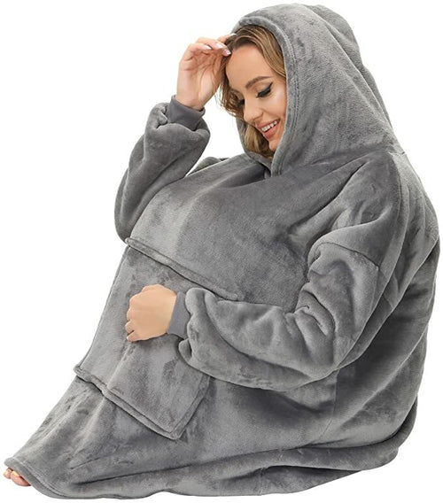 Adult Super Soft Fleece Hooded Snuggle Blanket Hoodie Warm Hoodie Nightwear Gift