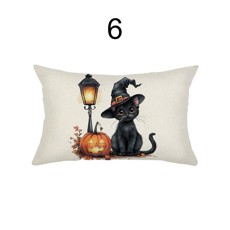 UK Rectangular Halloween Cushion Cover Pillow Case Soft Sofa Home Decor 20x12"