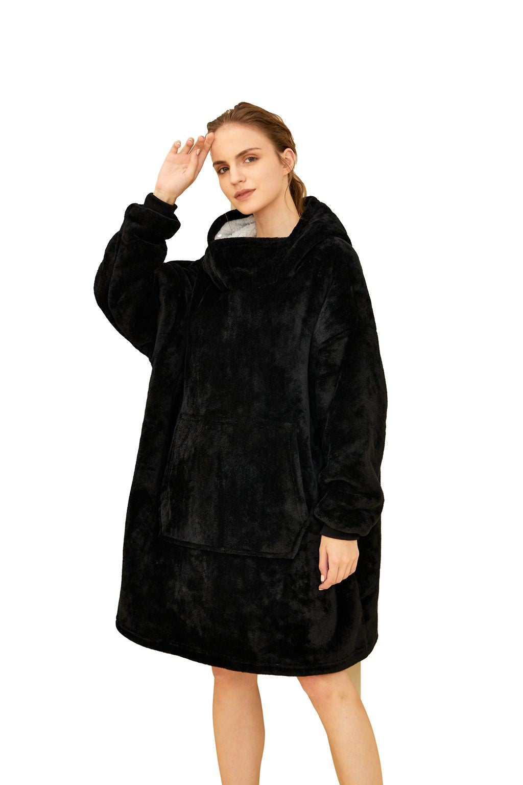 Adult Super Soft Fleece Hooded Snuggle Blanket Hoodie Warm Hoodie Nightwear Gift