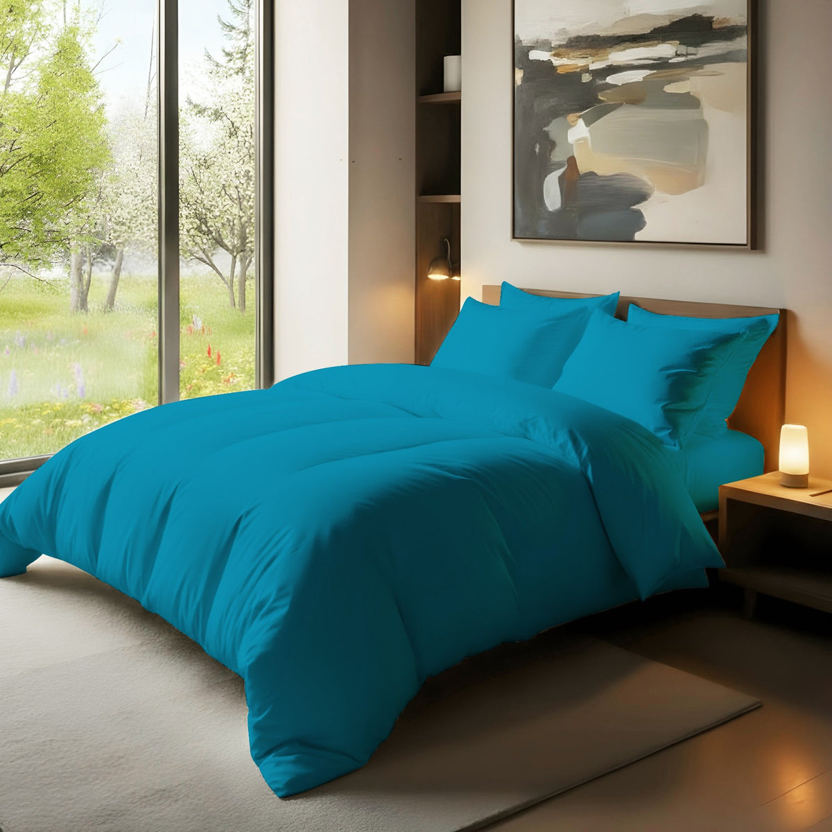 Duvet Quilt Cover 200TC Egyptian Cotton 3PC Bedding Set Single Double King Super