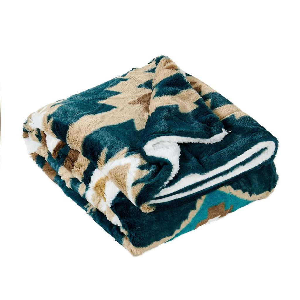 Southwest Sherpa Fleece Throw Blanket – Ultra Soft Reversible & Cozy Plush Gifts