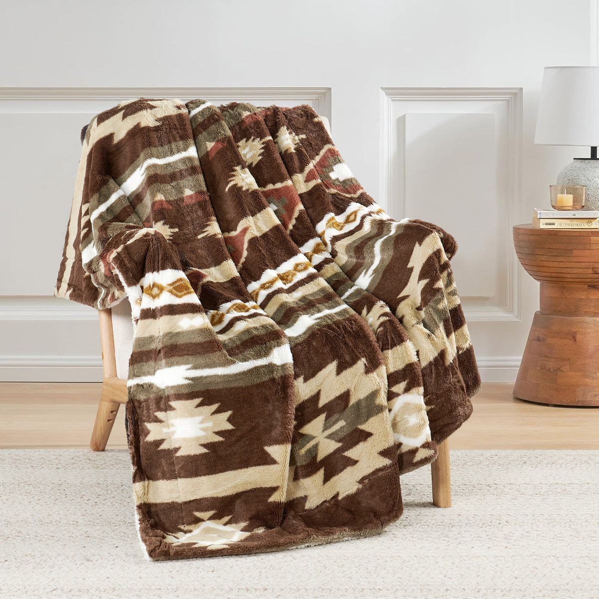 Southwest Sherpa Fleece Throw Blanket – Ultra Soft Reversible & Cozy Plush Gifts