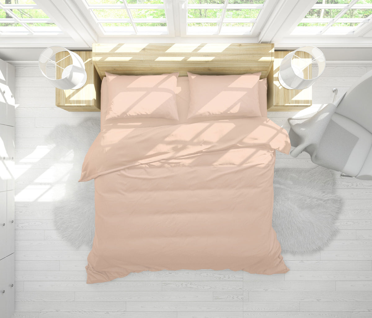 Duvet Quilt Cover 200TC Egyptian Cotton 3PC Bedding Set Single Double King Super