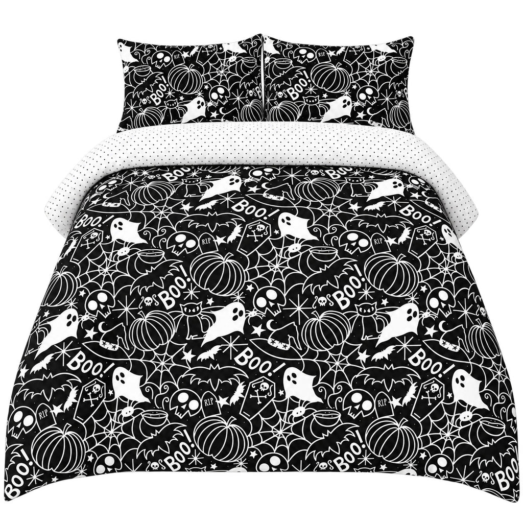 Damask Halloween Duvet Cover Reversible Bedding Set Quilt Cover + Pillowcases