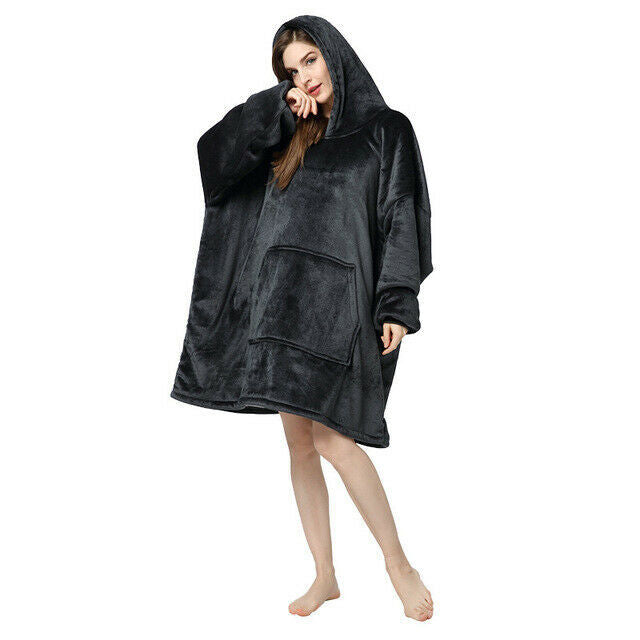 Adult Super Soft Fleece Hooded Snuggle Blanket Hoodie Warm Hoodie Nightwear Gift