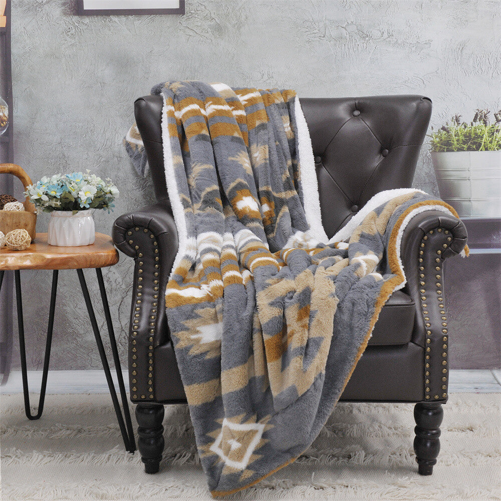 Southwest Sherpa Fleece Throw Blanket – Ultra Soft Reversible & Cozy Plush Gifts