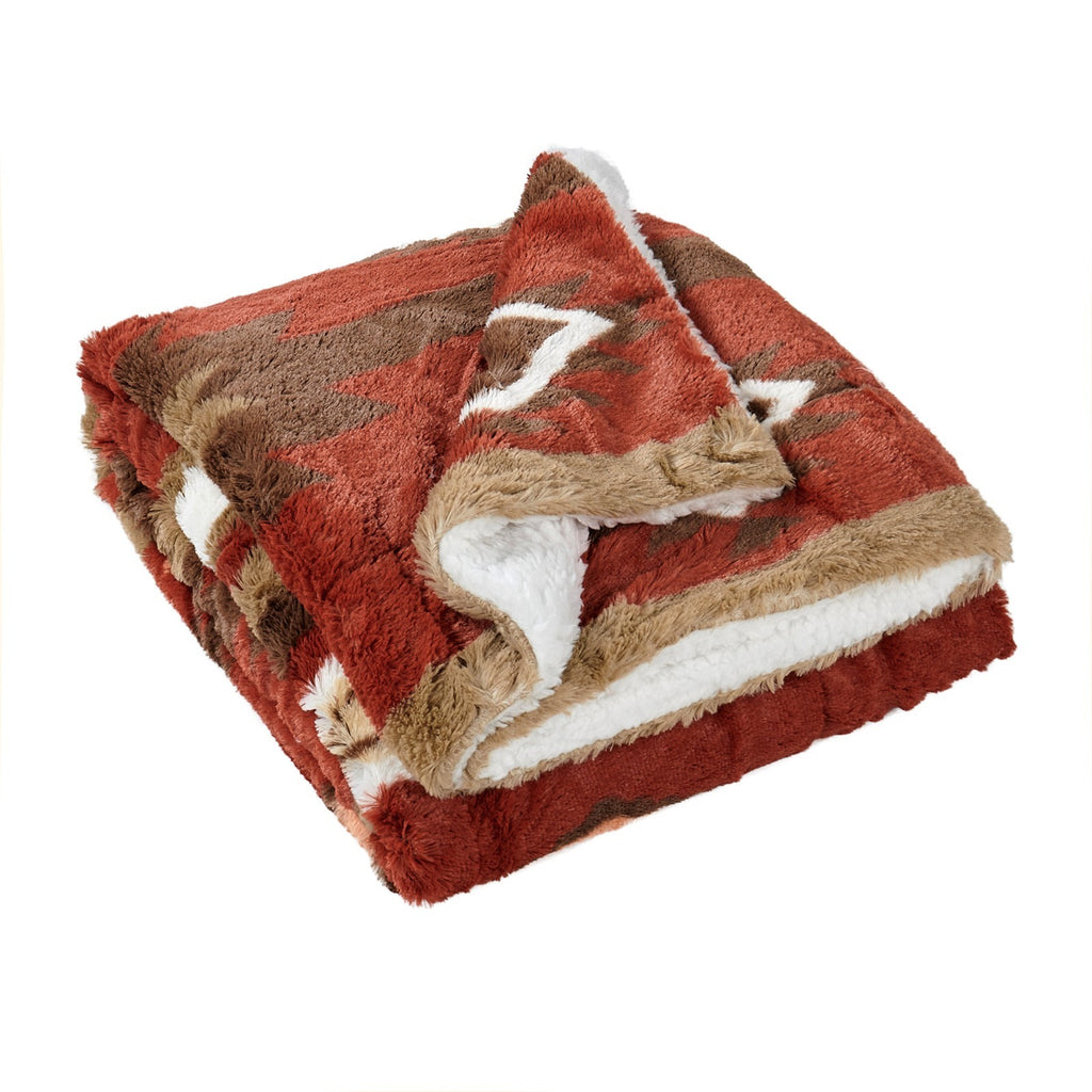 Southwest Sherpa Fleece Throw Blanket – Ultra Soft Reversible & Cozy Plush Gifts