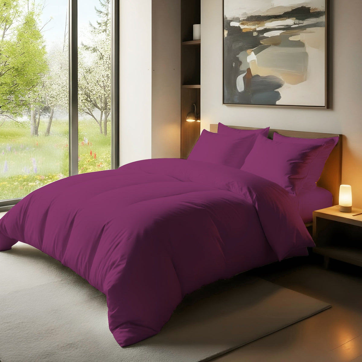 Duvet Quilt Cover 200TC Egyptian Cotton 3PC Bedding Set Single Double King Super
