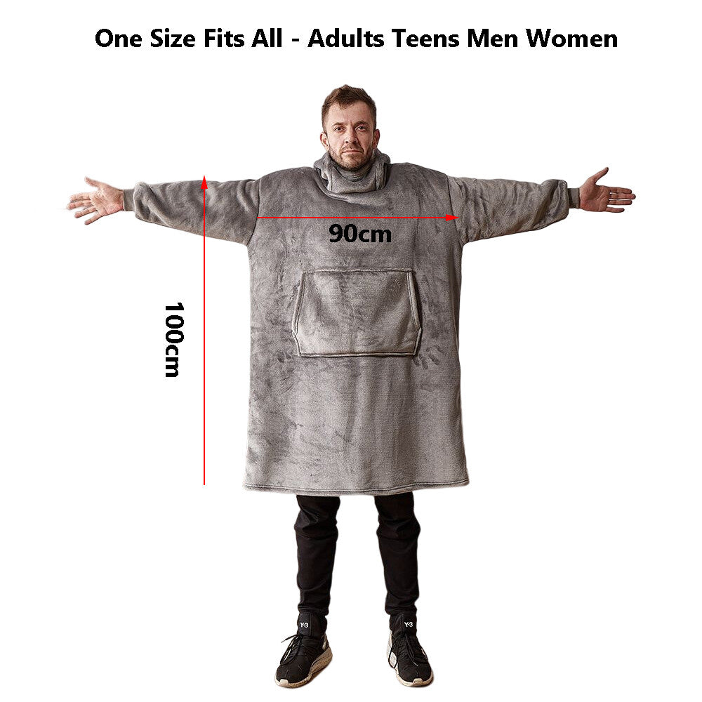 Adult Super Soft Fleece Hooded Snuggle Blanket Hoodie Warm Hoodie Nightwear Gift