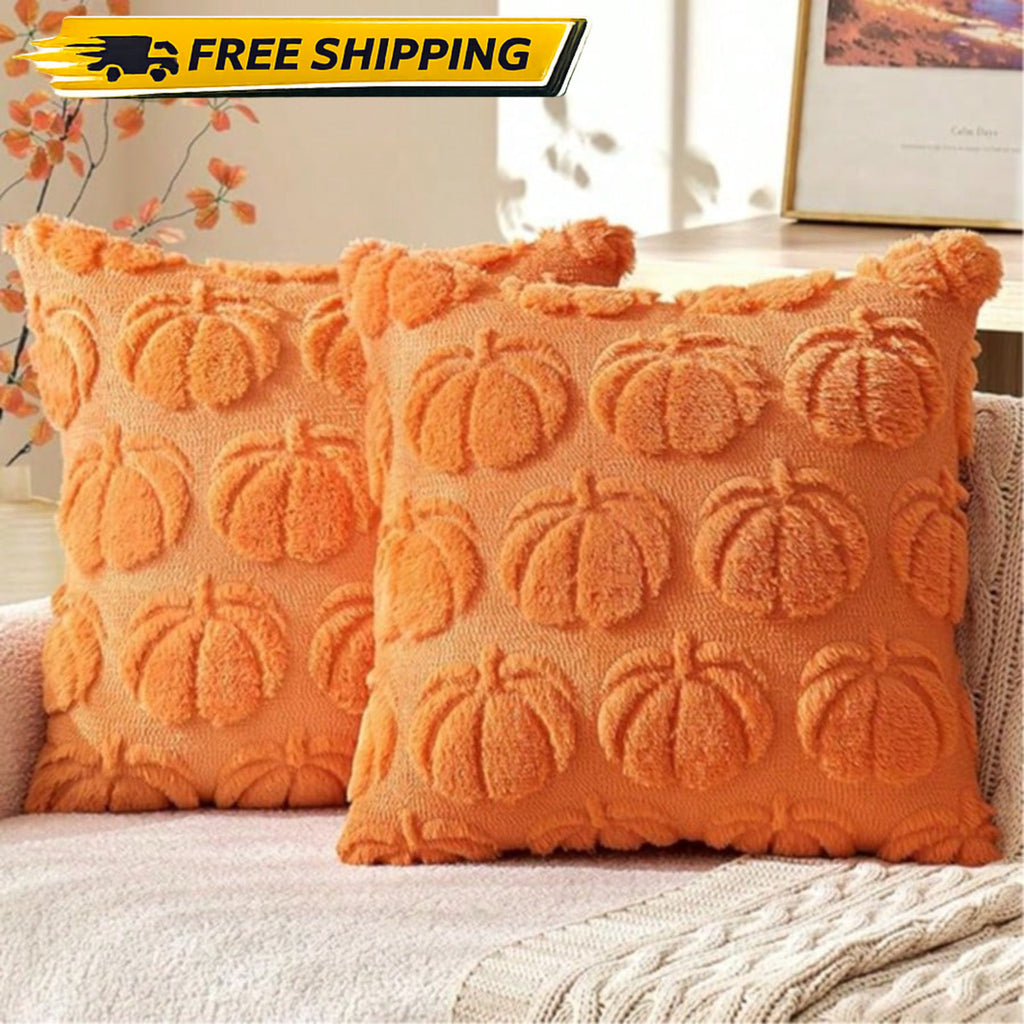 Halloween Pumpkin Cushion Cover  45x45cm Soft Embroidered Sofa Bed Pillow Case