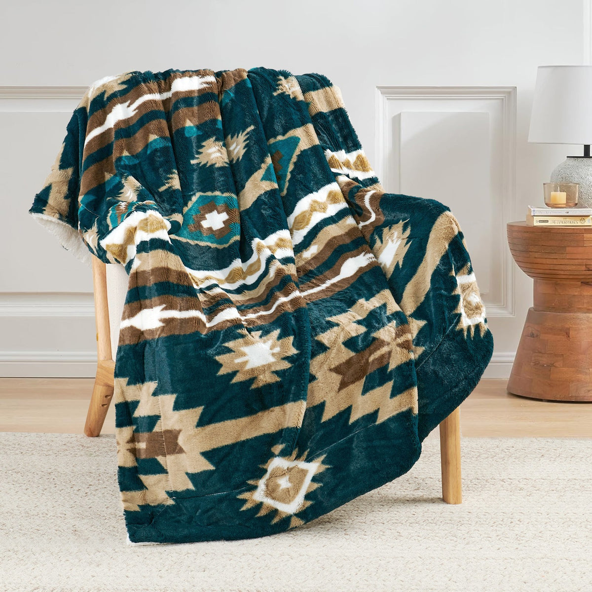 Southwest Sherpa Fleece Throw Blanket – Ultra Soft Reversible & Cozy Plush Gifts