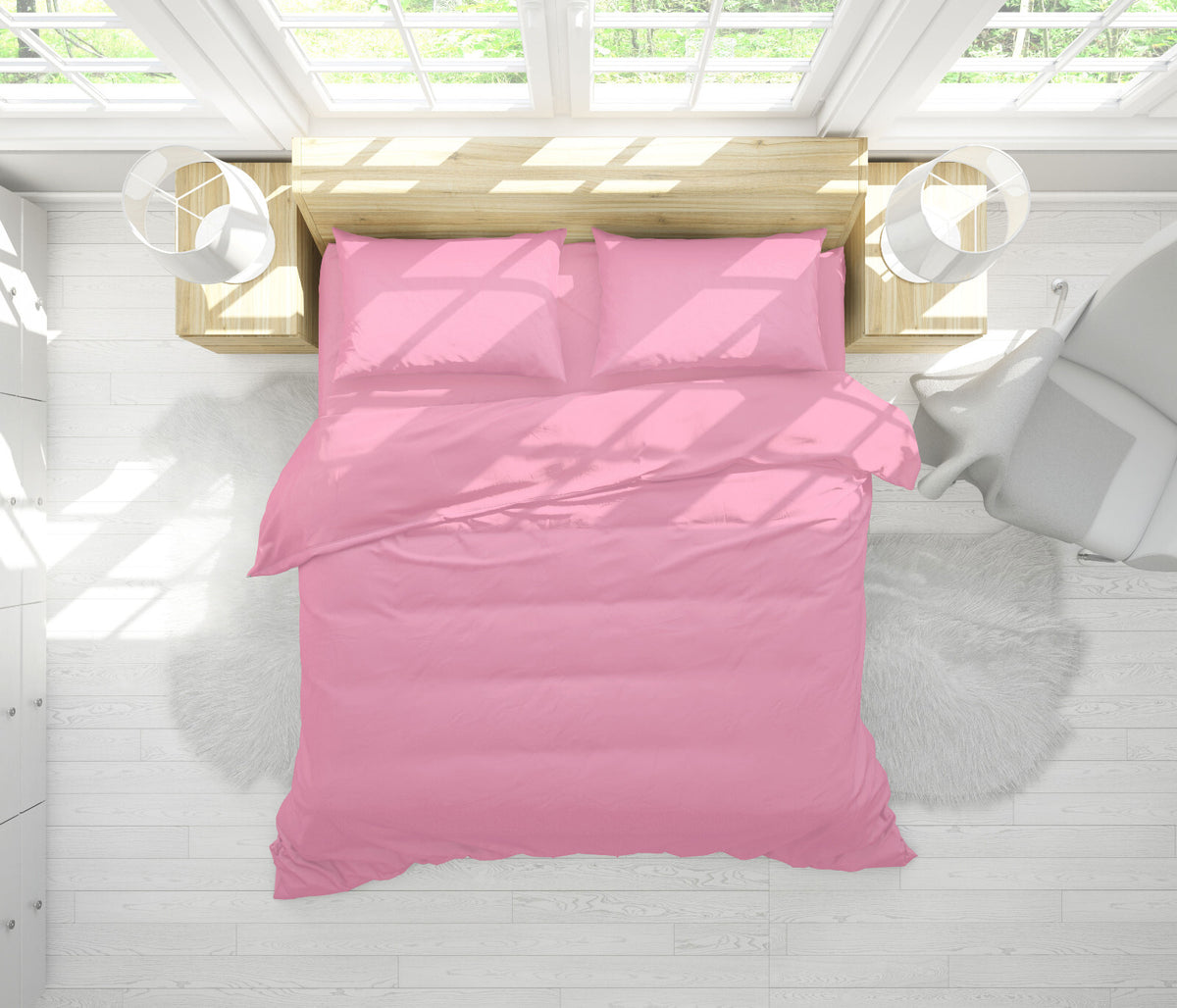Duvet Quilt Cover 200TC Egyptian Cotton 3PC Bedding Set Single Double King Super