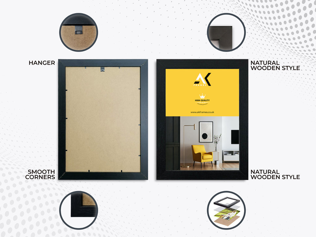 BLACK Picture Frame OAK WALNUT WHITE A1 A2 A3 A4 A5 Modern Poster Photo Frames