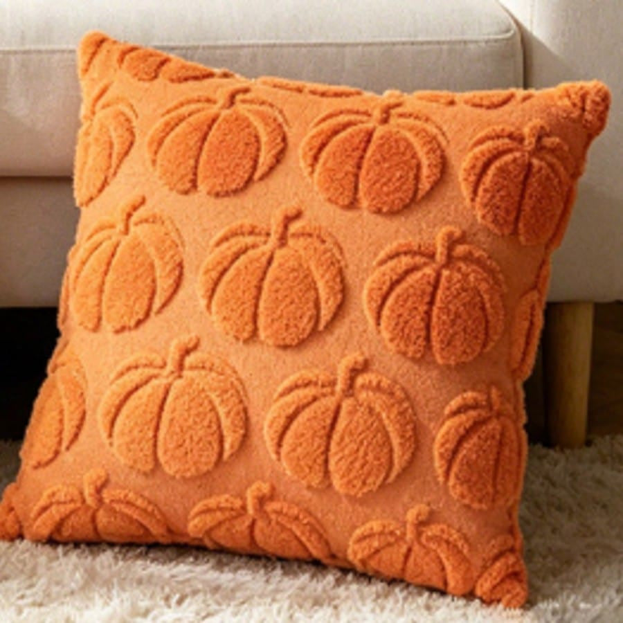 Halloween Pumpkin Cushion Cover  45x45cm Soft Embroidered Sofa Bed Pillow Case