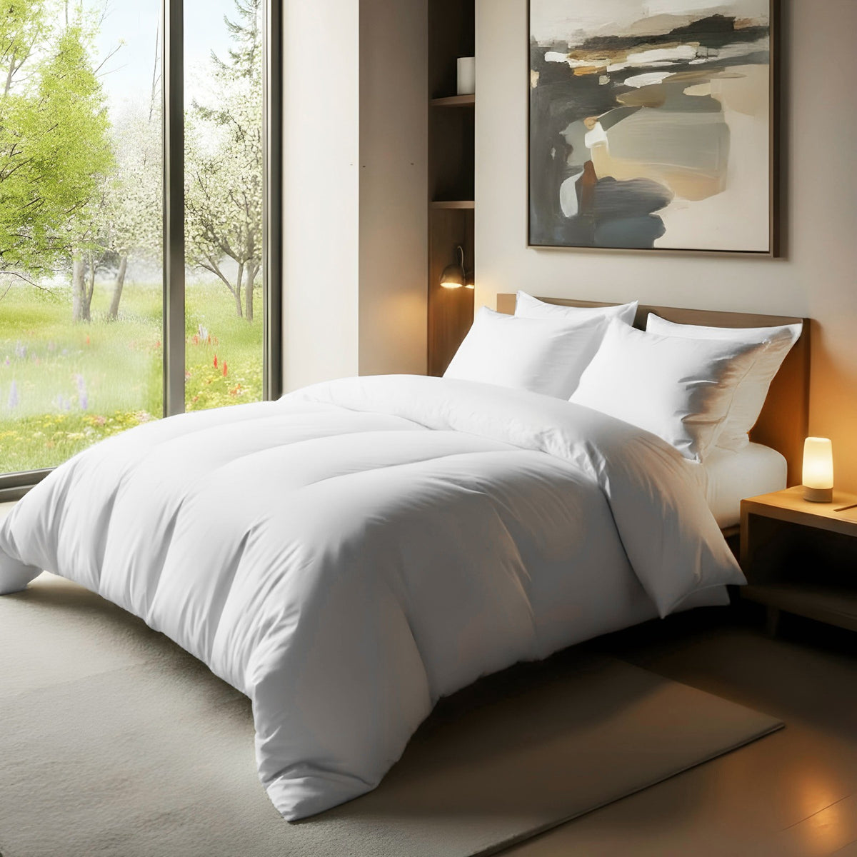 Duvet Quilt Cover 200TC Egyptian Cotton 3PC Bedding Set Single Double King Super