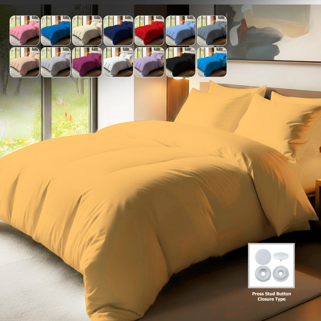 Duvet Quilt Cover 200TC Egyptian Cotton 3PC Bedding Set Single Double King Super