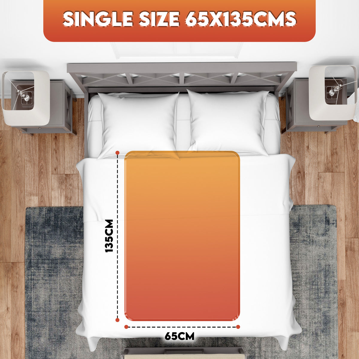 Electric Blanket Heated Under Blanket Underblanket Single Double King