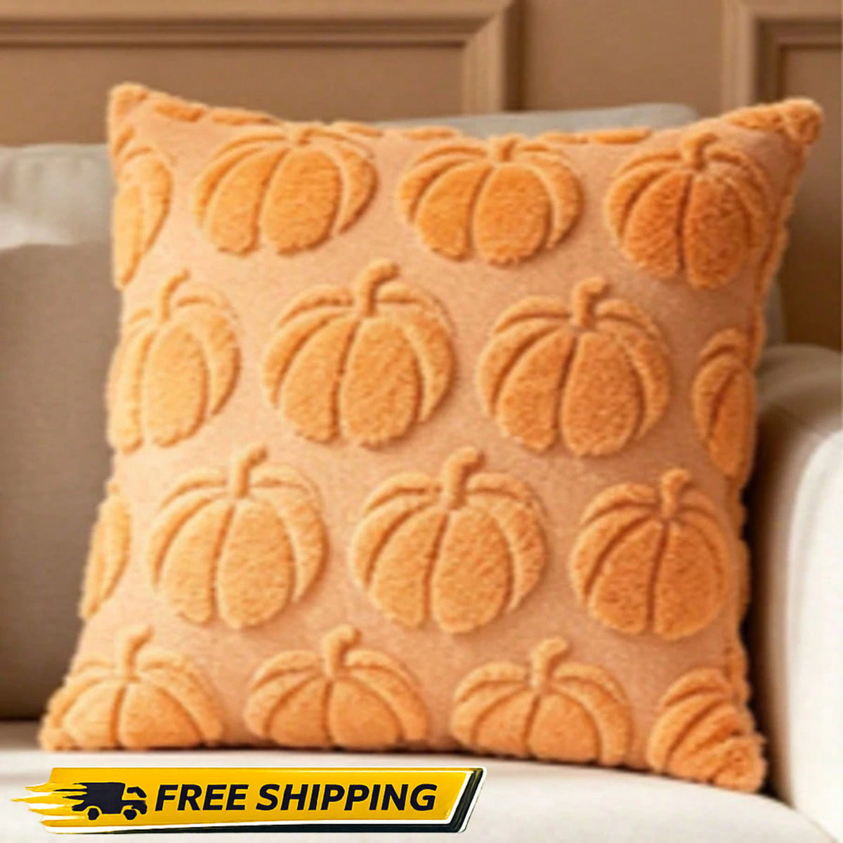 Halloween Pumpkin Cushion Cover  45x45cm Soft Embroidered Sofa Bed Pillow Case