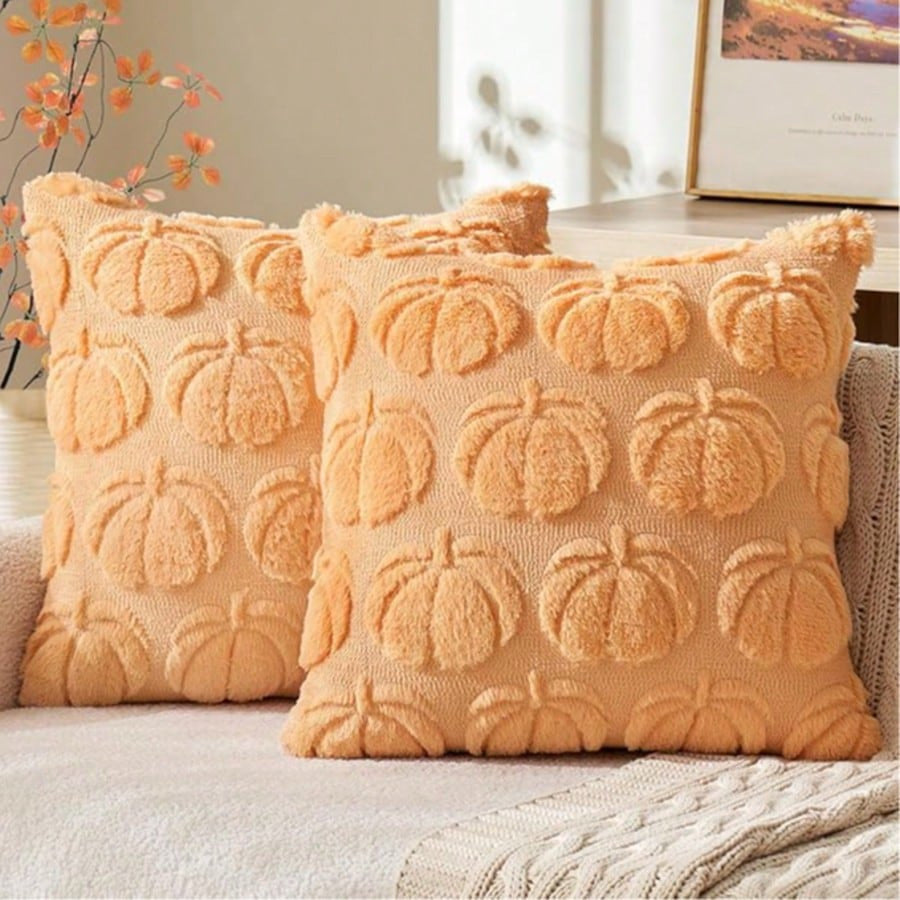 Halloween Pumpkin Cushion Cover  45x45cm Soft Embroidered Sofa Bed Pillow Case