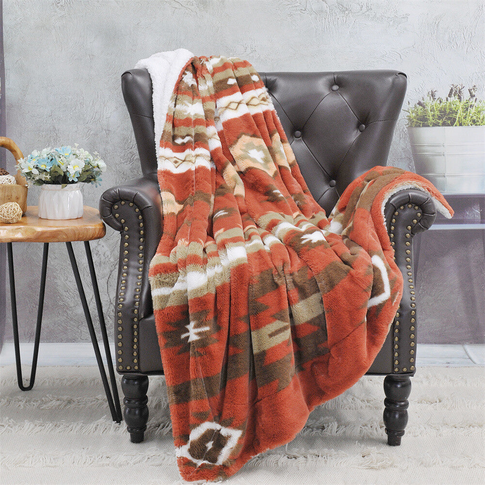 Southwest Sherpa Fleece Throw Blanket – Ultra Soft Reversible & Cozy Plush Gifts