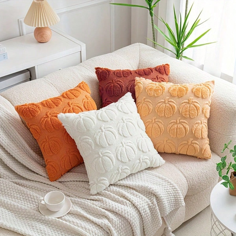 Halloween Pumpkin Cushion Cover  45x45cm Soft Embroidered Sofa Bed Pillow Case