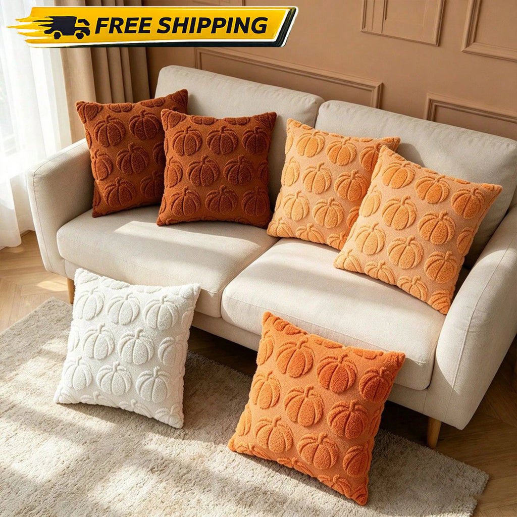 Halloween Pumpkin Cushion Cover  45x45cm Soft Embroidered Sofa Bed Pillow Case