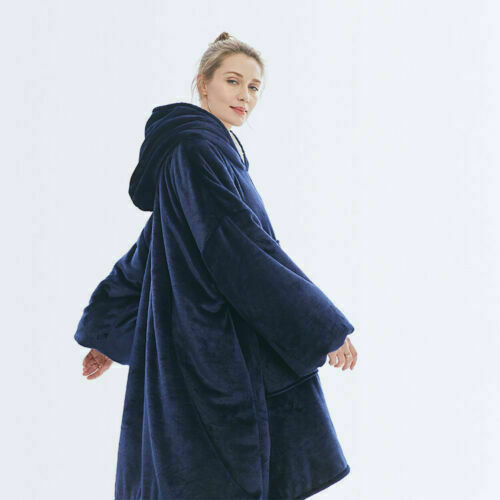 Adult Super Soft Fleece Hooded Snuggle Blanket Hoodie Warm Hoodie Nightwear Gift