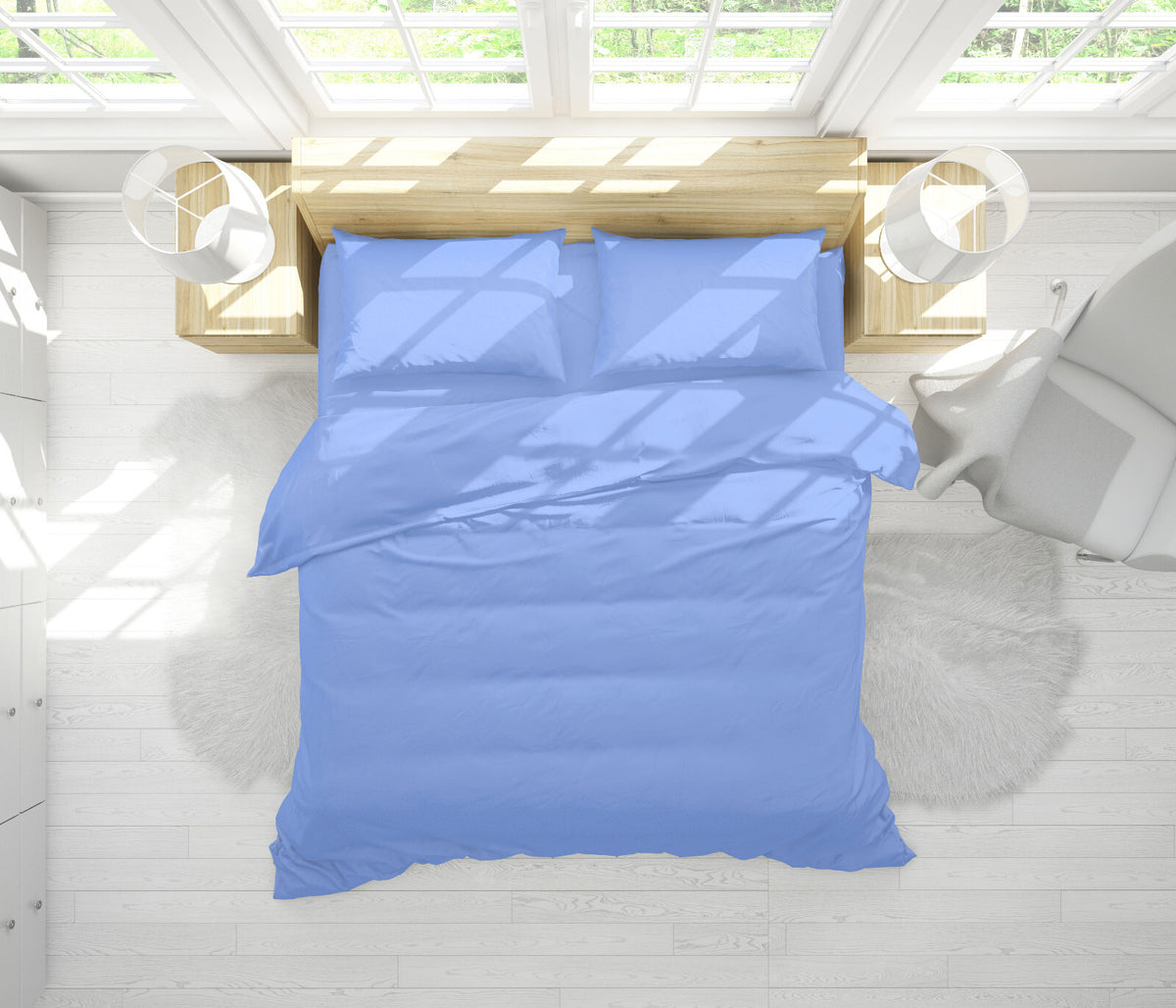 Duvet Quilt Cover 200TC Egyptian Cotton 3PC Bedding Set Single Double King Super