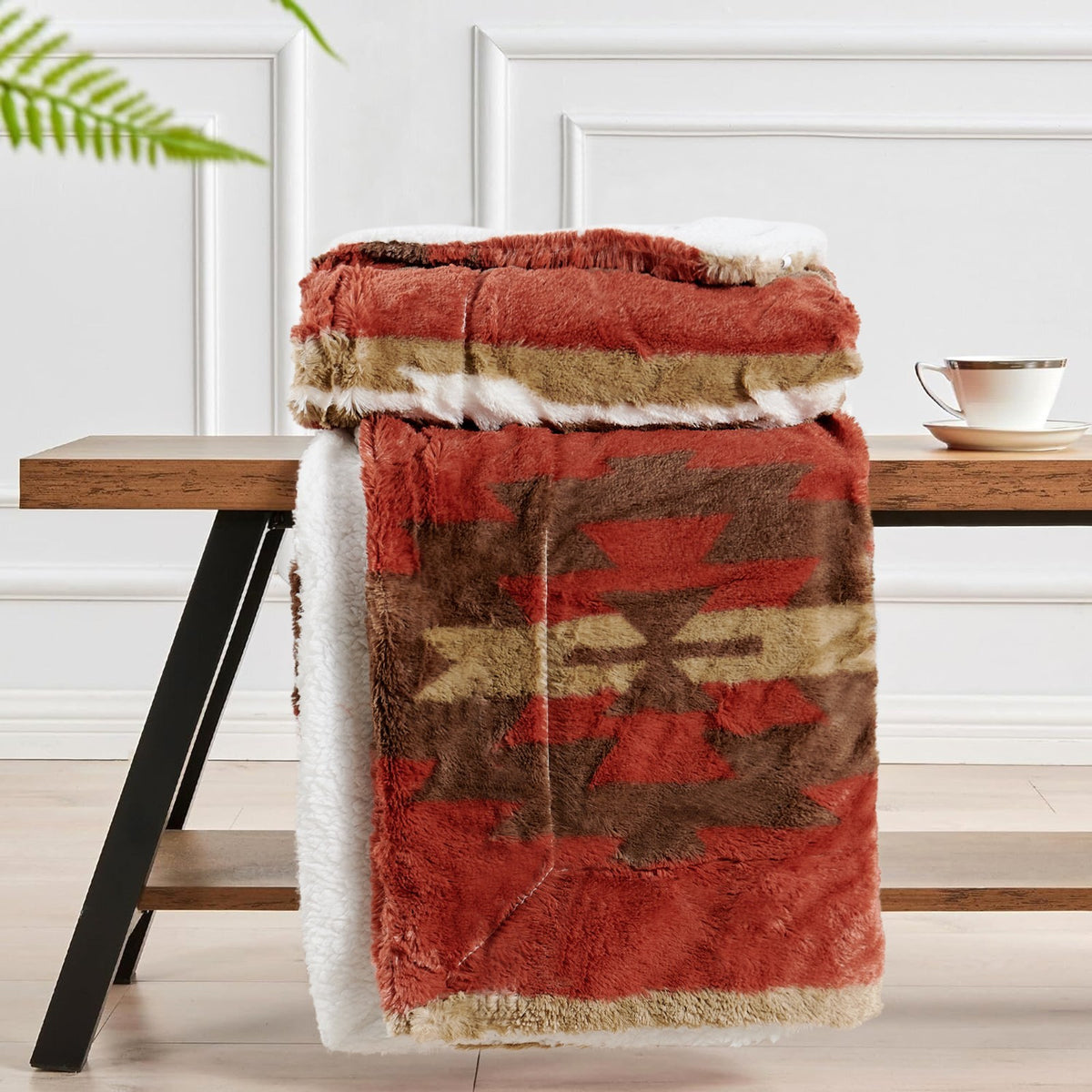 Southwest Sherpa Fleece Throw Blanket – Ultra Soft Reversible & Cozy Plush Gifts