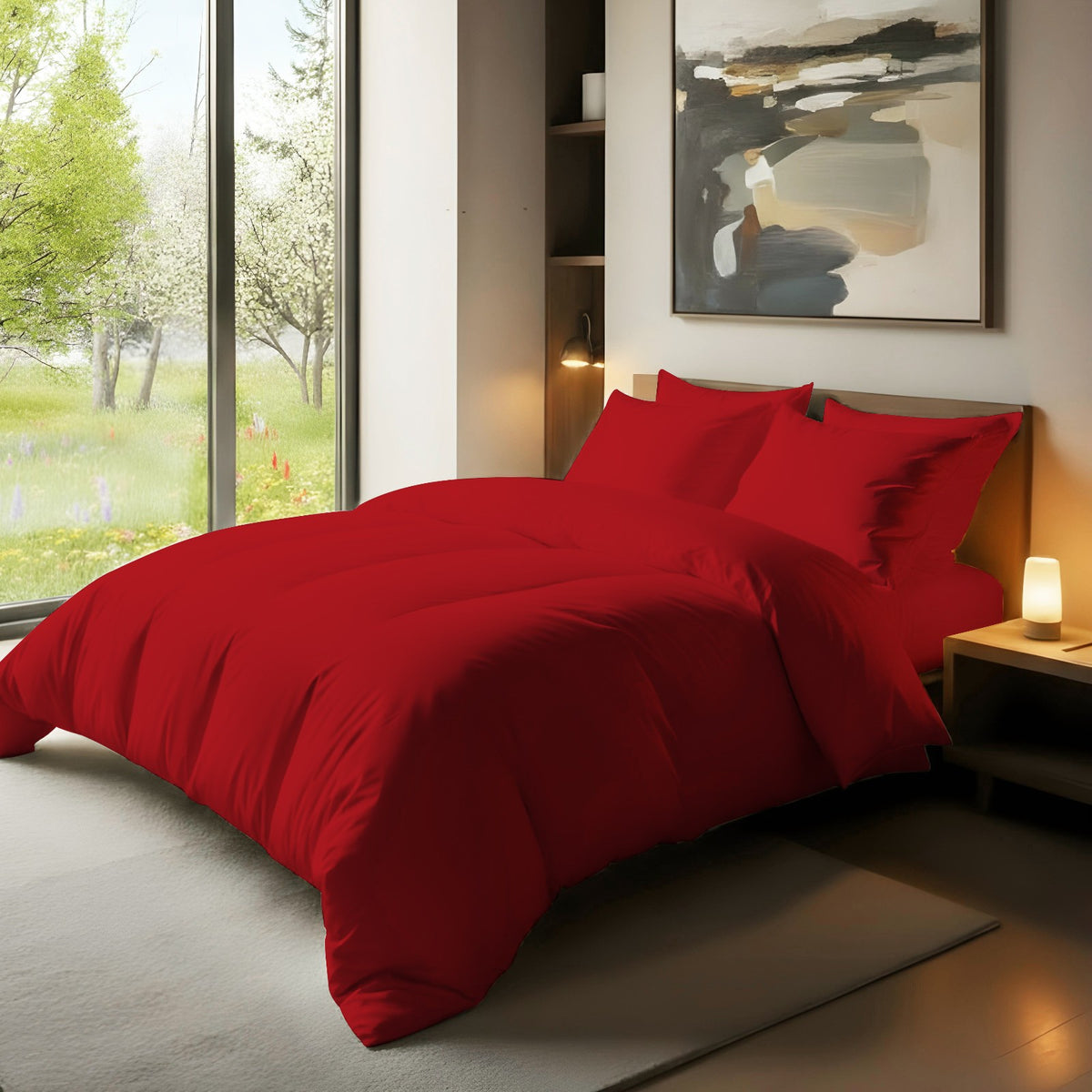 Duvet Quilt Cover 200TC Egyptian Cotton 3PC Bedding Set Single Double King Super