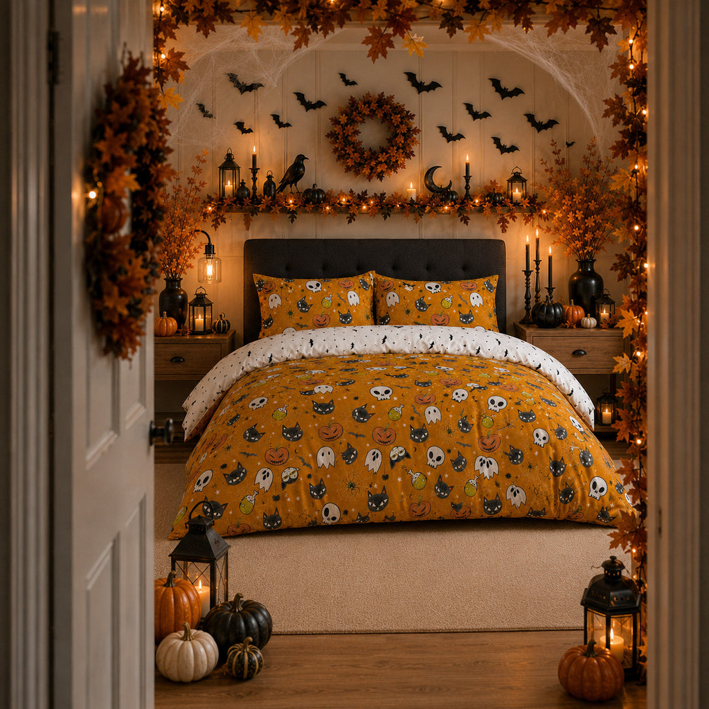 Damask Halloween Duvet Cover Reversible Bedding Set Quilt Cover + Pillowcases