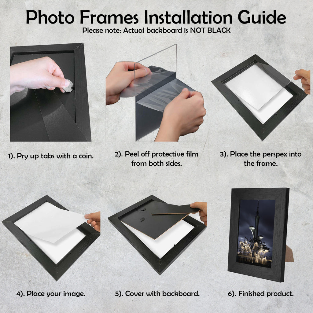 BLACK Picture Frame OAK WALNUT WHITE A1 A2 A3 A4 A5 Modern Poster Photo Frames