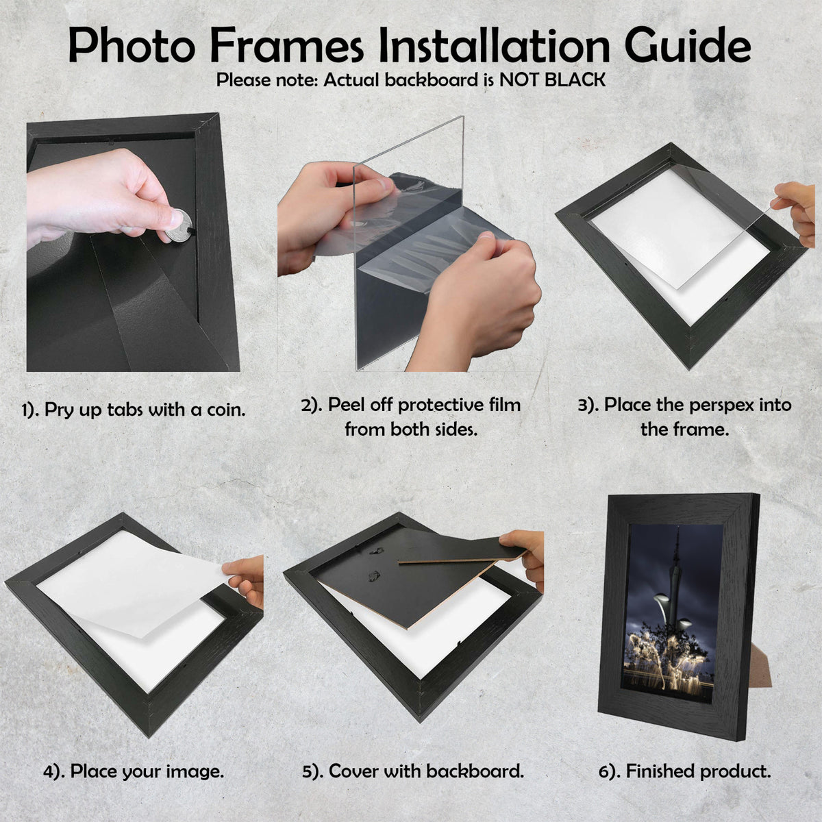 BLACK Picture Frame OAK WALNUT WHITE A1 A2 A3 A4 A5 Modern Poster Photo Frames