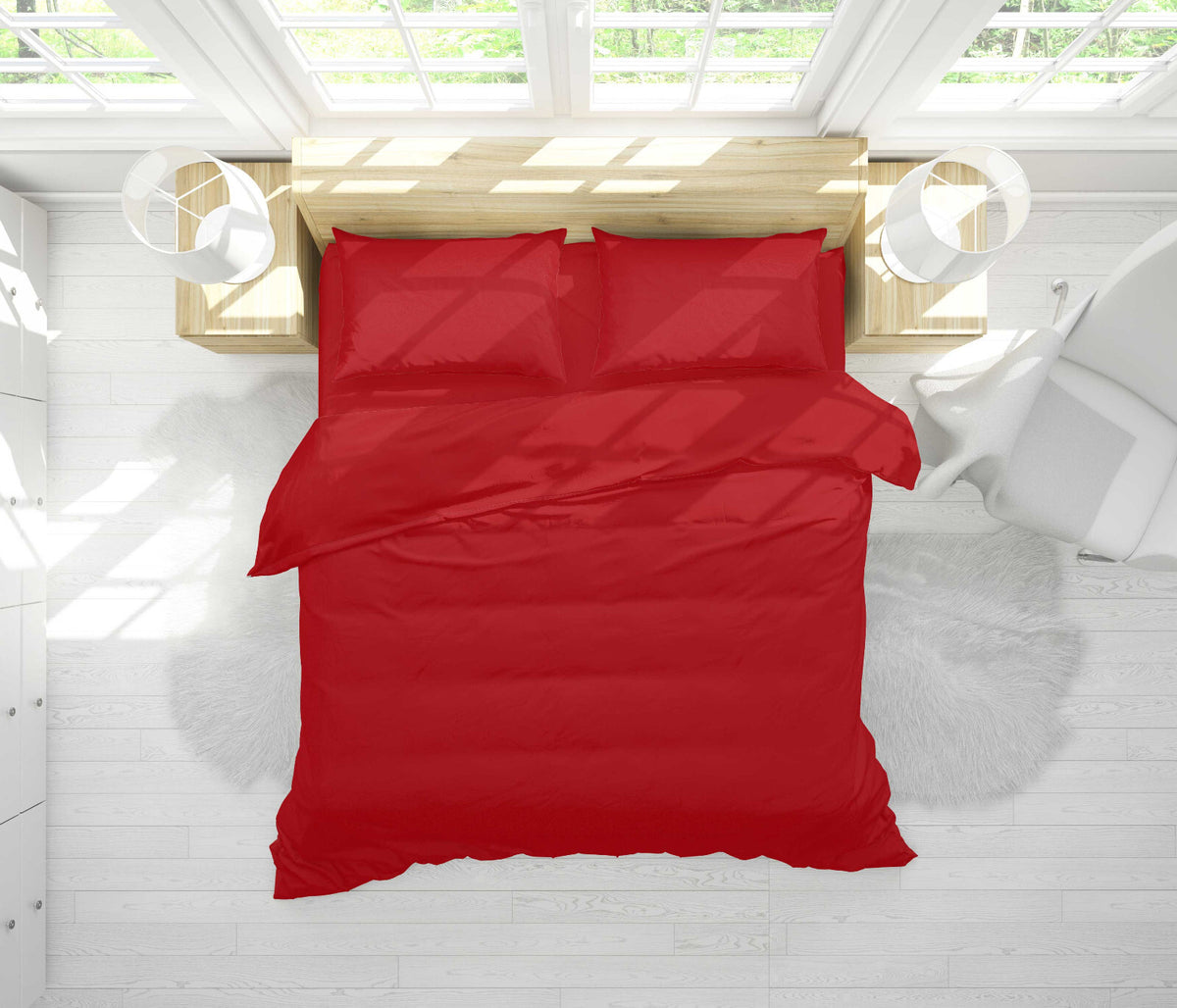 Duvet Quilt Cover 200TC Egyptian Cotton 3PC Bedding Set Single Double King Super