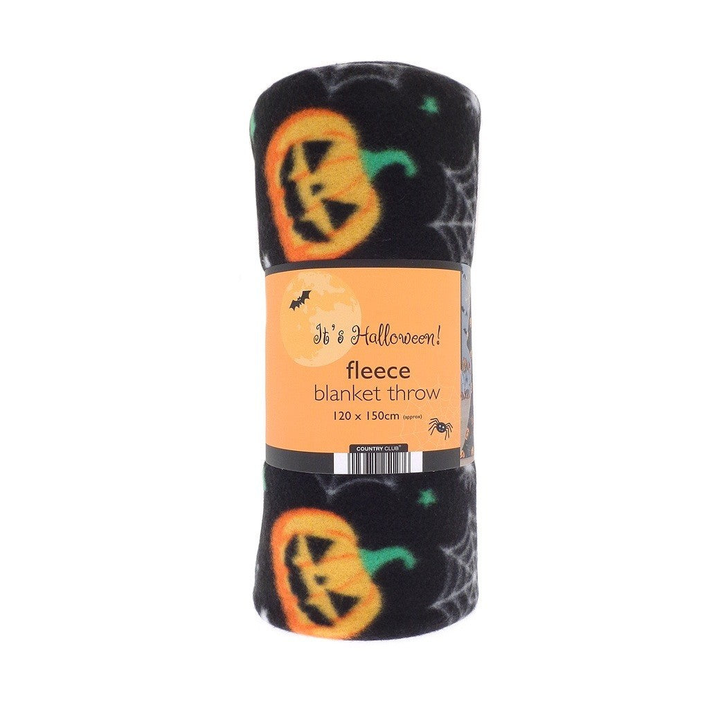 Lightweight Fleece Blanket Throw Halloween Pumpkins 120x150cm - Country Club