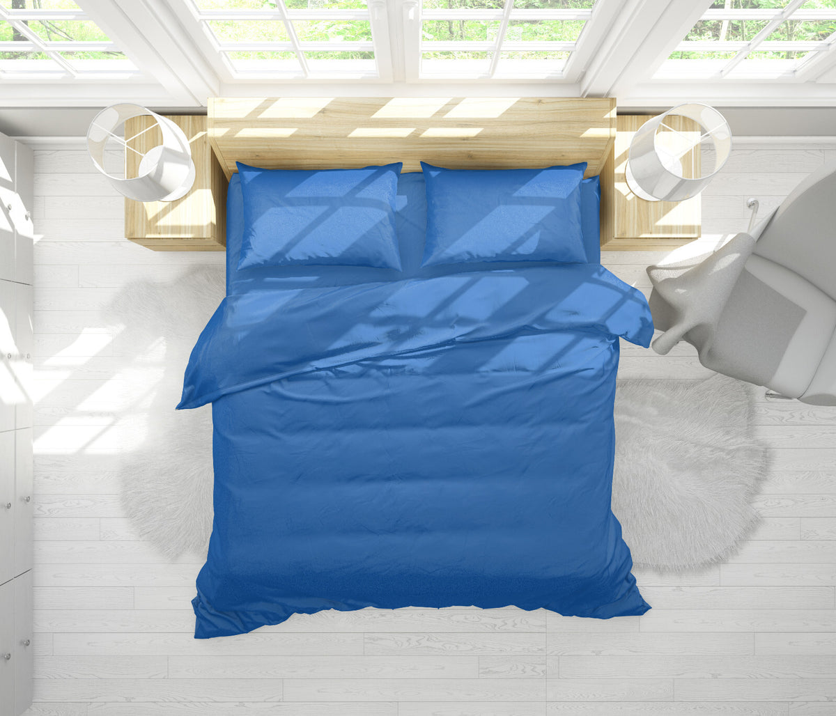 Duvet Quilt Cover 200TC Egyptian Cotton 3PC Bedding Set Single Double King Super